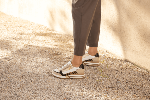 Woman wearing stylish Mephisto shoes